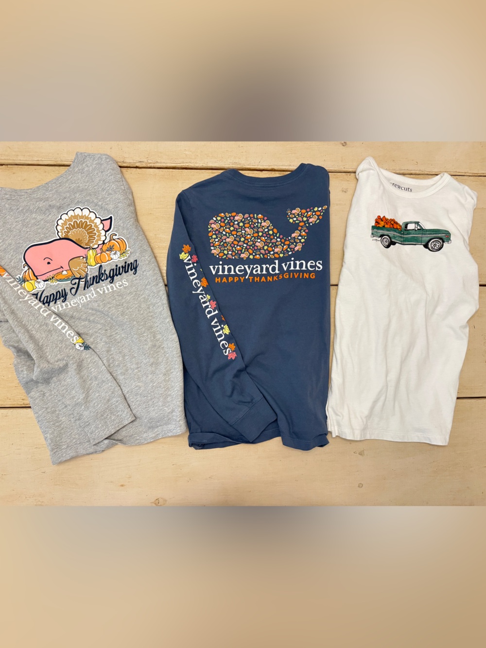 Vineyard Vines Navy Long-Sleeve Kids- Thanksgiving Shirts
